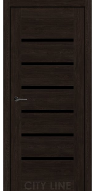 Межкомнатные двери CityLine Express LIVARA korfad-express-livara-artvud-sokolad-oscar-collection-s-cernym-steklom